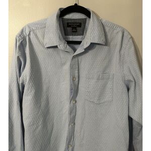 Banana Republic‎ Light Blue Wht Design Button Down Shirt Size L Long Sleeve